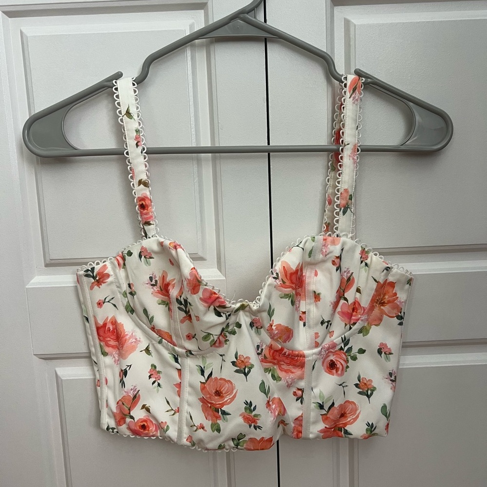 White Fox Floral Corset